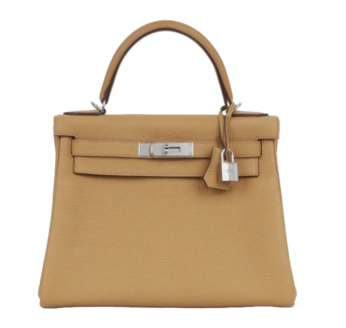 Hermès Kelly Retourne 28 Taurillon Clemence  Biscuit PHW H028693CK4B 1