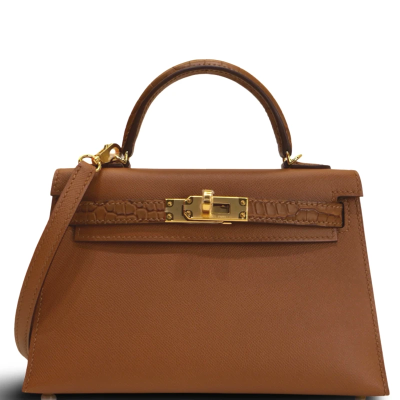Hermès KELLY MINI TOUCH 20 ALLIGATOR MATTE  / VEAU MADAME GOLD GHW K20TOUCH 1