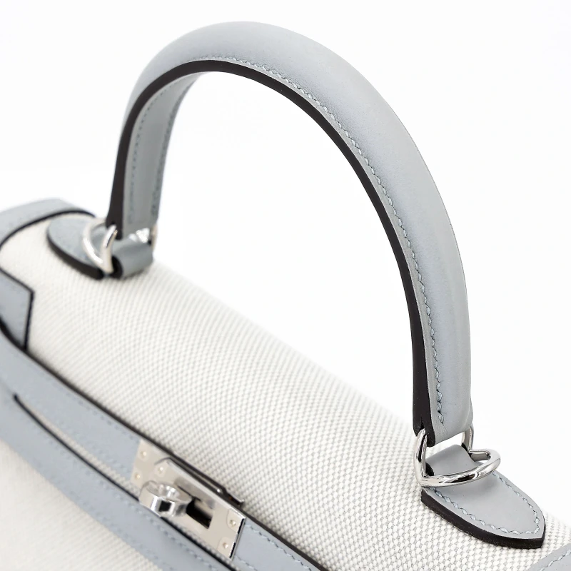 Hermès KELLY SELLIER 25  TOILE/VEAU SWIFT BLEU GLACIER PHW K25TOILE 5