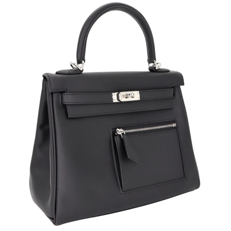 Hermès KELLY 25 COLORMATIC BLACK SWIFT LEATHER PHW K25CN 2