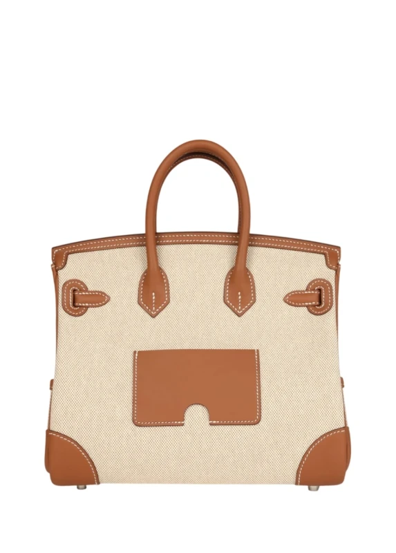 Hermès Birkin 25 Cargo Ecru-Beige Toile H & Gold Swift PHW H082739CK 6