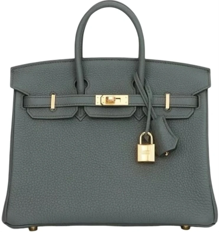 BIRKIN 25 VEAU TOGO VERT AMANDE GHW