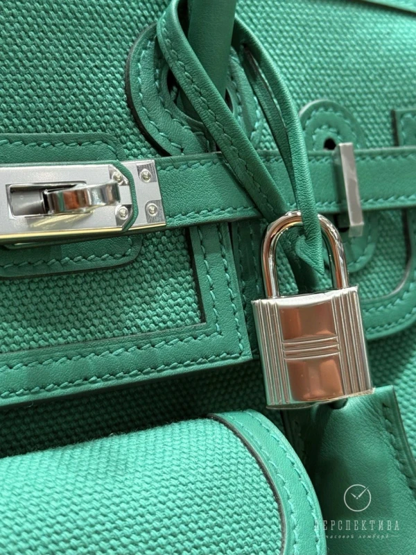 Hermès BIRKIN CARGO 25 VEAU SWIFT / CANVAS VERT VERTIGO PHW B25Cargo 2