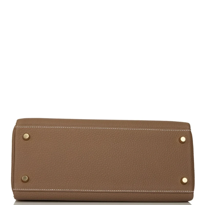 Hermès KELLY 28 RETOURNE VEAU TOGO ETOUPE GHW K28TE 5