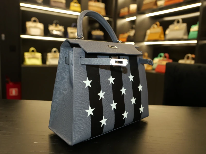Hermès KELLY 25 CASAQUE ETOILEE ARDOISE NOIR PEPPERMINT K25CASAQUE 3