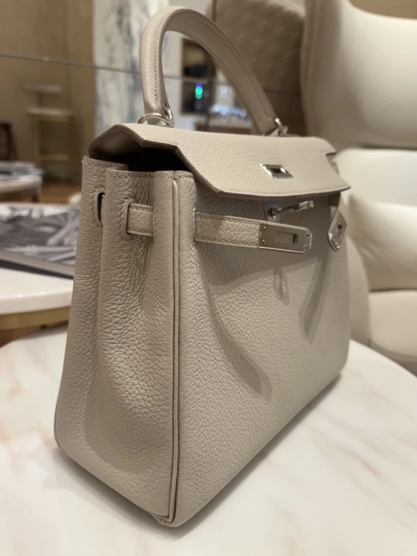 Hermès Kelly Retourne 25 Beton Gris PHW K25BGT 7