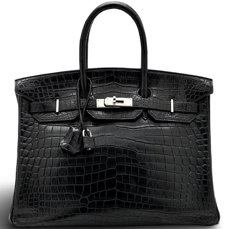 Hermès BIRKIN 35 CROCODILE LISSE GRAPHITE PHW B35CSG 1