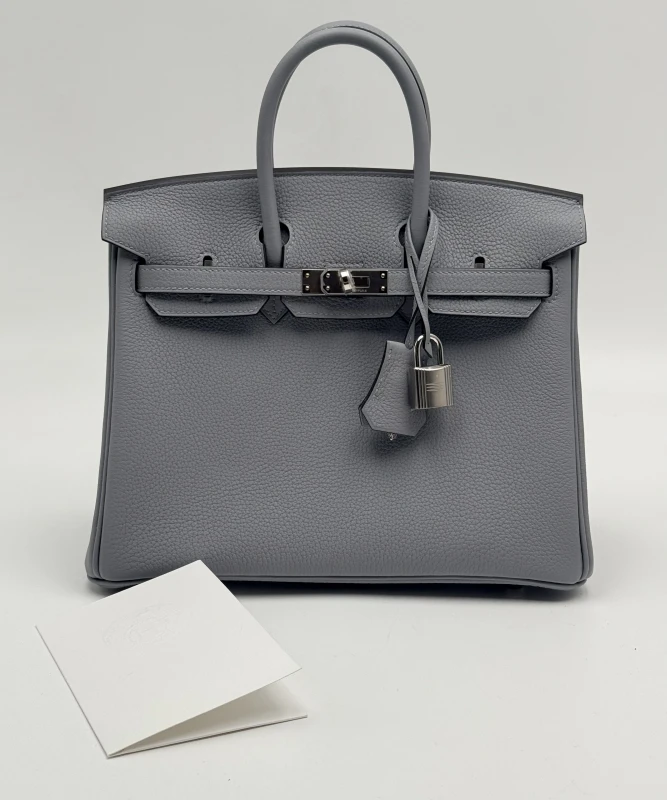 Hermès BIRKIN 25 VEAU TOGO GRIS PANTIN PHW B25TGP 7