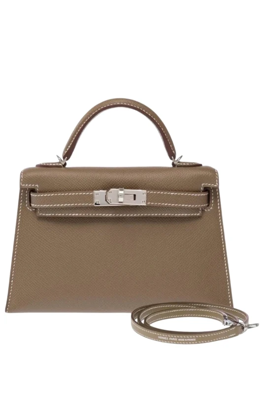 Hermès KELLY II SELLIER MINI VEAU EPSOM ETOUPE PHW H071302CK18 2