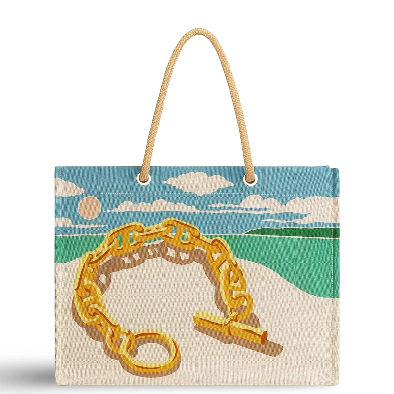 Hermès ESCALE A LA PLAGE BEACH BAG ACIER H103743M 02