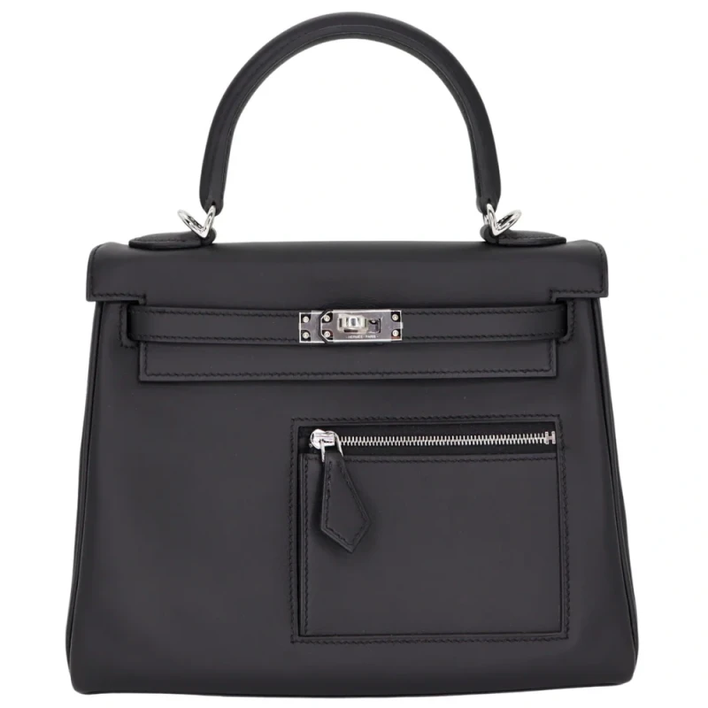 Hermès KELLY 25 COLORMATIC BLACK SWIFT LEATHER PHW K25CN 1