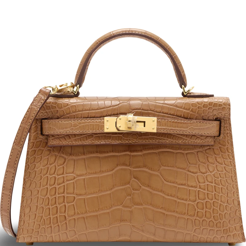 KELLY 20 MINI ALLIGATOR MATTE GOLD GHW