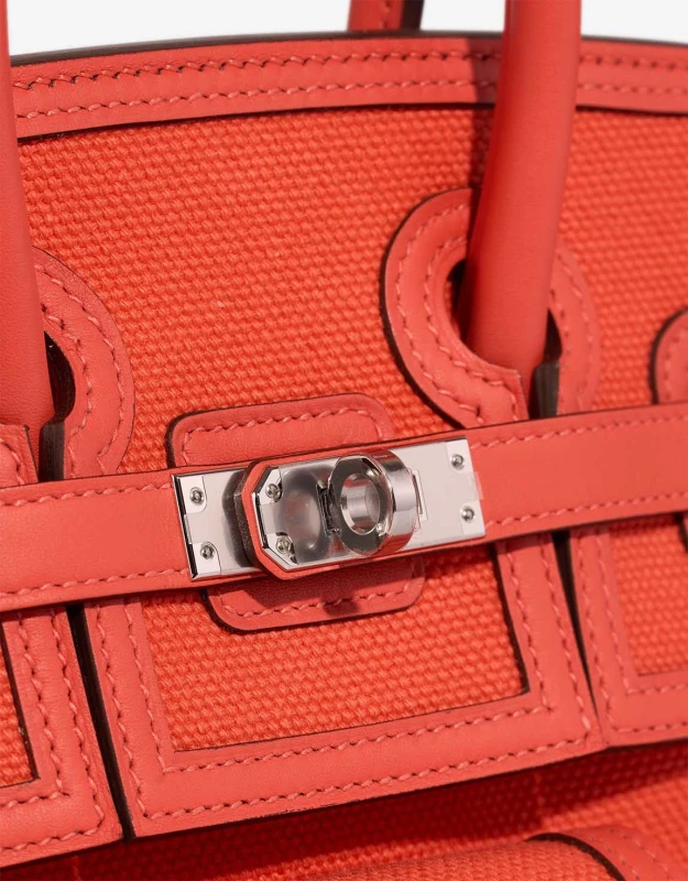 Hermès BIRKIN CARGO 25 VEAU SWIFT / CANVAS ORANGE FIELD PHW B25Cargo 5