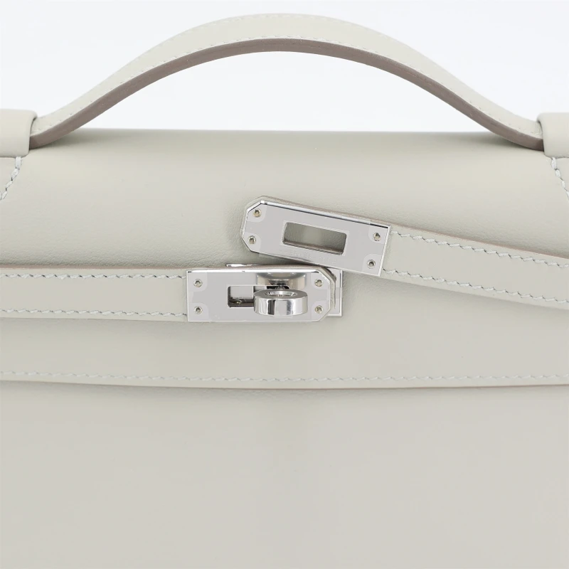 Hermès KELLY POCHETTE VEAU SWIFT GRIS PERLE PHW KPSGP 5