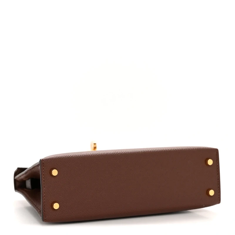 Hermès KELLY 20 MINI TRI-COLOR TERRE/CRAIE/EBENE GHW K20Tricolor 4