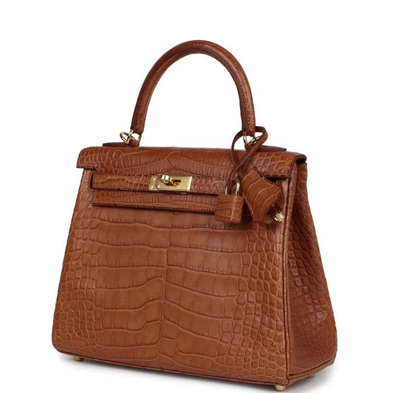 Hermès KELLY RETOURNE 25 ALLIGATOR MATTE GOLD GHW K25AMG 6