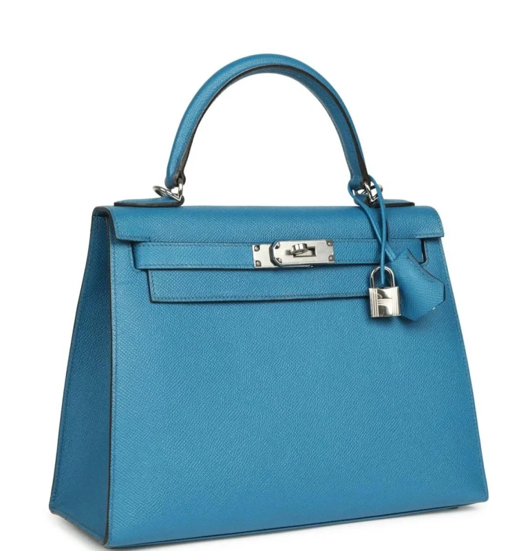 Hermès KELLY SELLIER 28 VEAU EPSOM BLUE PHW K28VE 3