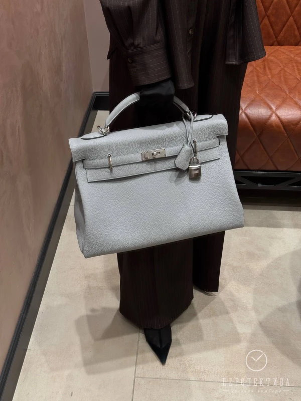 Hermès KELLY MAXI VOYAGE 42 VEAU TOGO BLEU GLACIER PHW KM42TBG 2