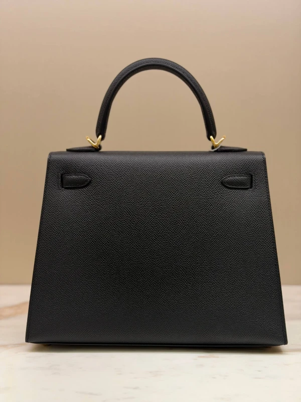 Hermès KELLY SELLIER 25 VEAU EPSOM NOIR GHW K25EN 5