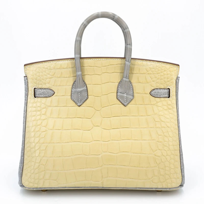Hermès Birkin 25 HSS Vanille Gris Perle Matte Alligator BGHW B25AVGP 2