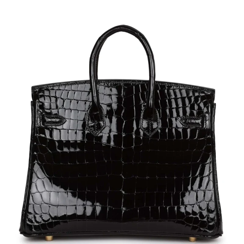 Hermès BIRKIN 25 CROCODILE NILOTICUS NOIR GHW B25CNN 4