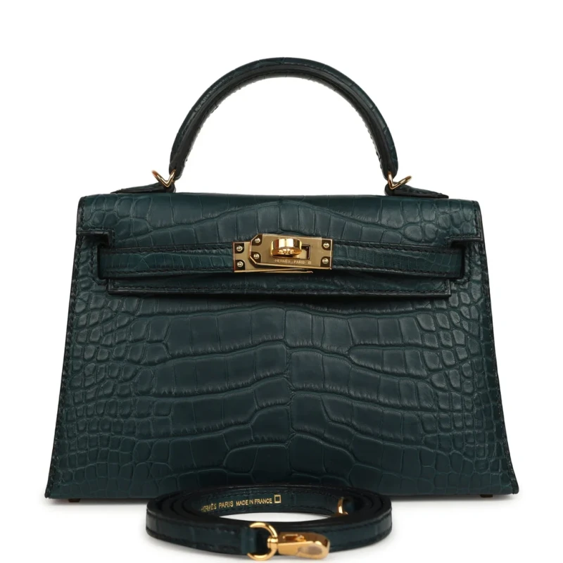 KELLY 20 MATE ALLIGATOR VERT ROUSSEAU GHW