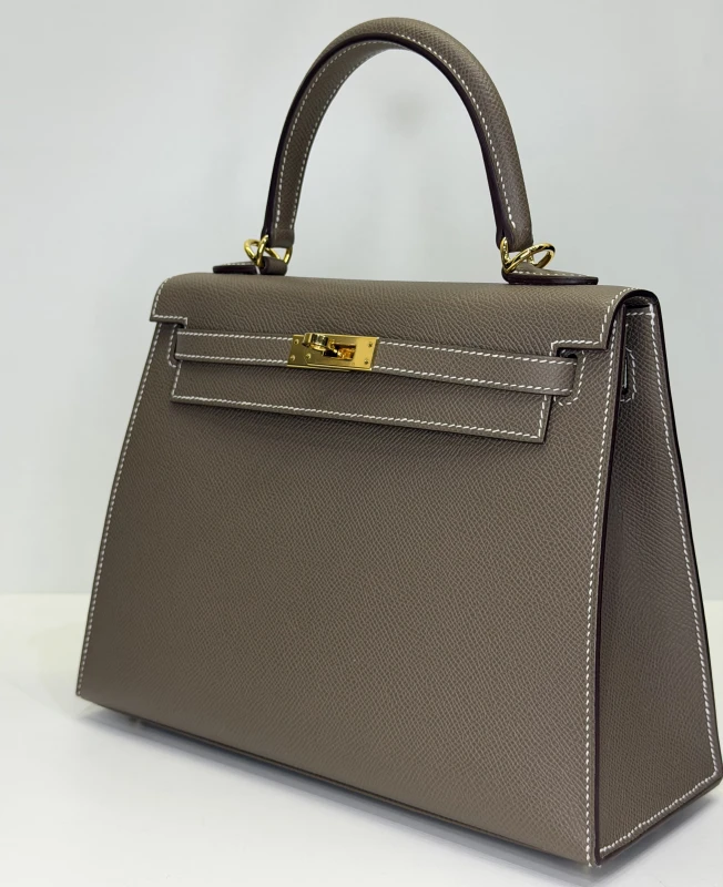 Hermès KELLY 25 VEAU EPSOM ETOUPE GHW K25EE 3