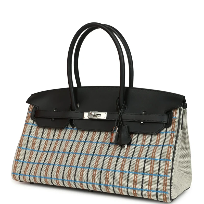 Hermès BIRKIN SHOULDER 39 MULTICOLOR TOILE/BLACK SWIFT PHW BS39MULTICOLOR 4