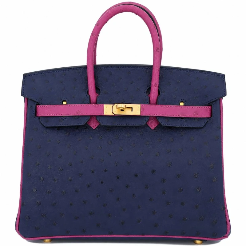 KELLY RETOURNE 25 OSTRICH CHAI GHW