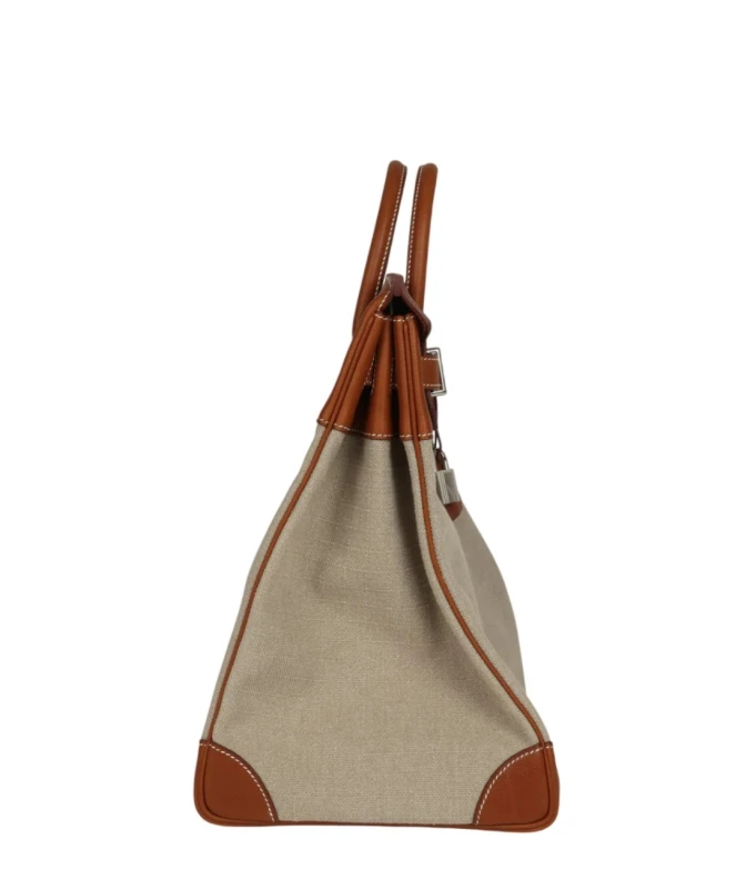 Hermès Birkin HAC 40 Fauve Barenia and Ficelle Toile H PHW 084509CKAA 3
