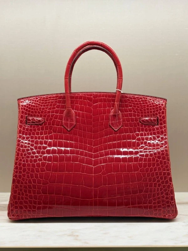Hermès A SHINY BRAISE POROSUS CROCODILE BIRKIN 35 GHW B35braise 5