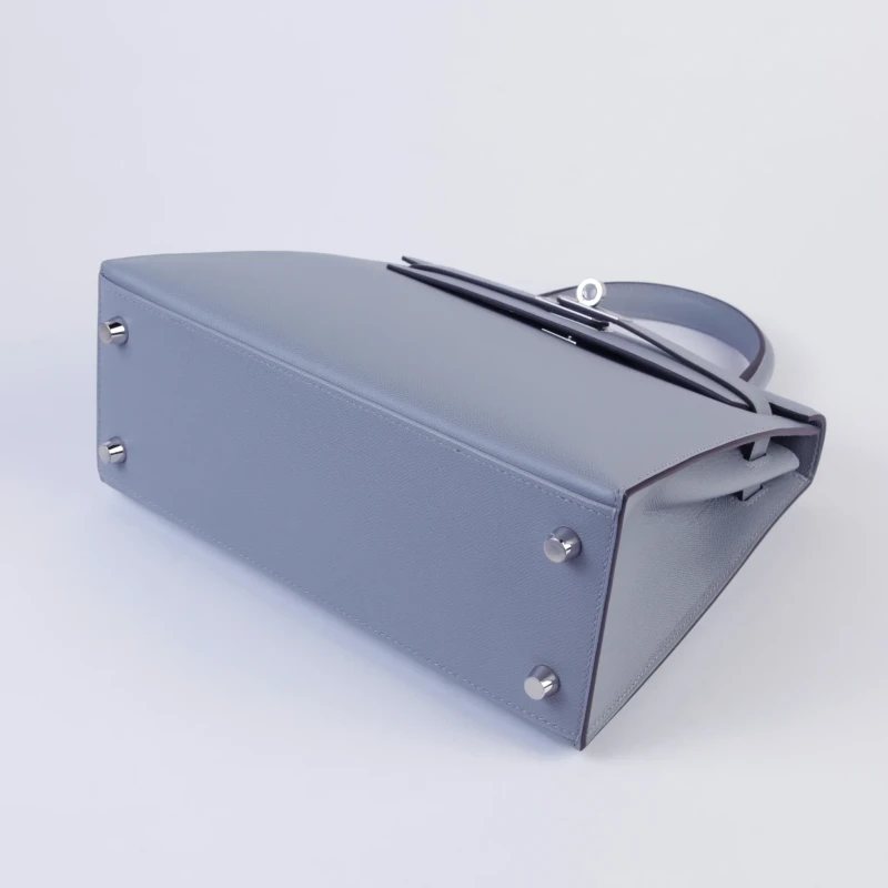 Hermès KELLY SELLIER 25 EPSOM GRIS PLATINE ELECTRUM HARDWARE K25EGP 6
