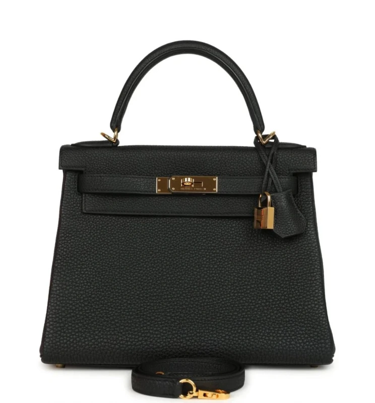 Hermès SAC KELLY RETOURNE 28 VEAU TOGO NOIR GHW H084393CP 4