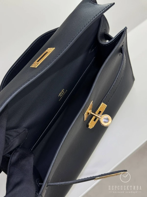 Hermès KELLY POCHETTE VEAU SWIFT NOIR GHW KPSN 6
