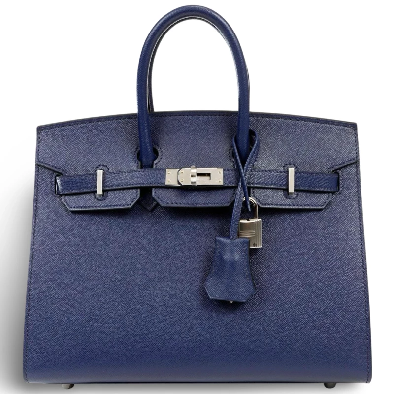 BIRKIN SELLIER 25 VEAU EPSOM BLEU NAVY PHW