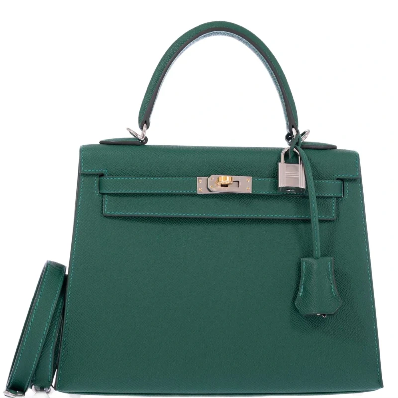 KELLY 25 VEAU EPSOM VERT VERONE GHW