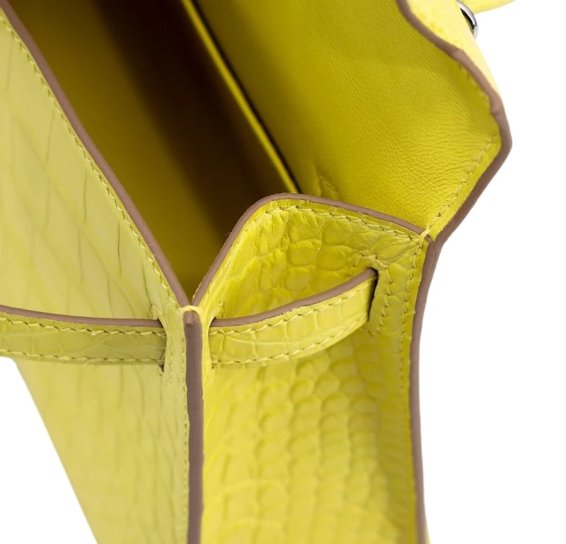 Hermès KELLY 20 MINI ALLIGATOR MATTE LIME PHW H071324CK 8