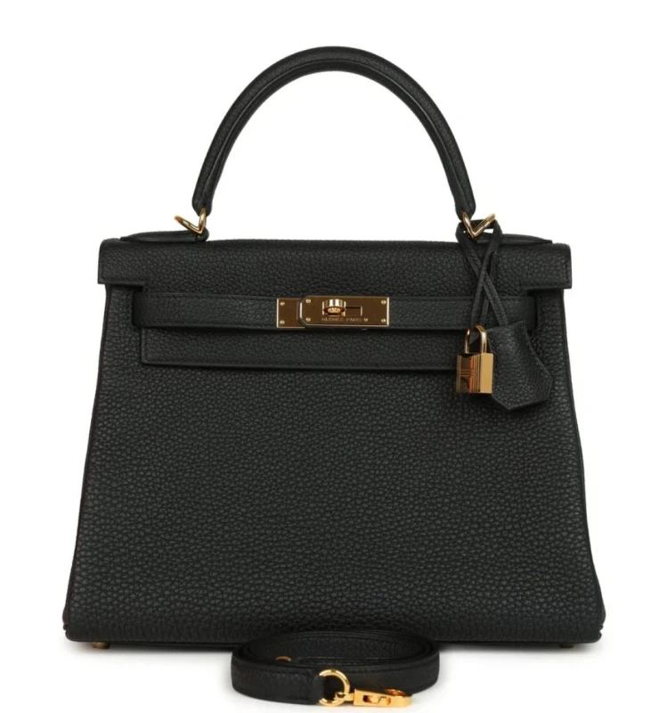 SAC KELLY RETOURNE 28 VEAU TOGO NOIR GHW