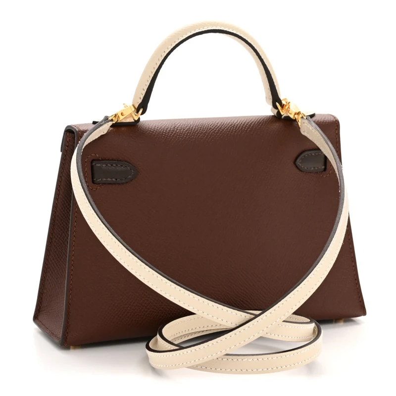 Hermès KELLY 20 MINI TRI-COLOR TERRE/CRAIE/EBENE GHW K20Tricolor 3