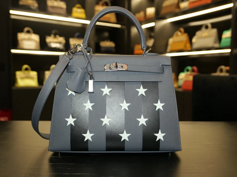 Hermès KELLY 25 CASAQUE ETOILEE ARDOISE NOIR PEPPERMINT K25CASAQUE 7
