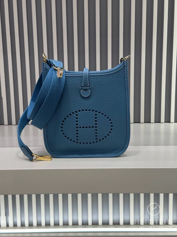 Hermès Evelyne 16 Taurillon Clémence Bleu Jean GHW E16TCBJ 7
