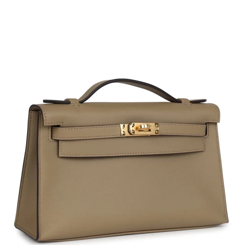 Hermès KELLY POCHETTE VEAU SWIFT BEIGE MARFA GHW KPSBM 4