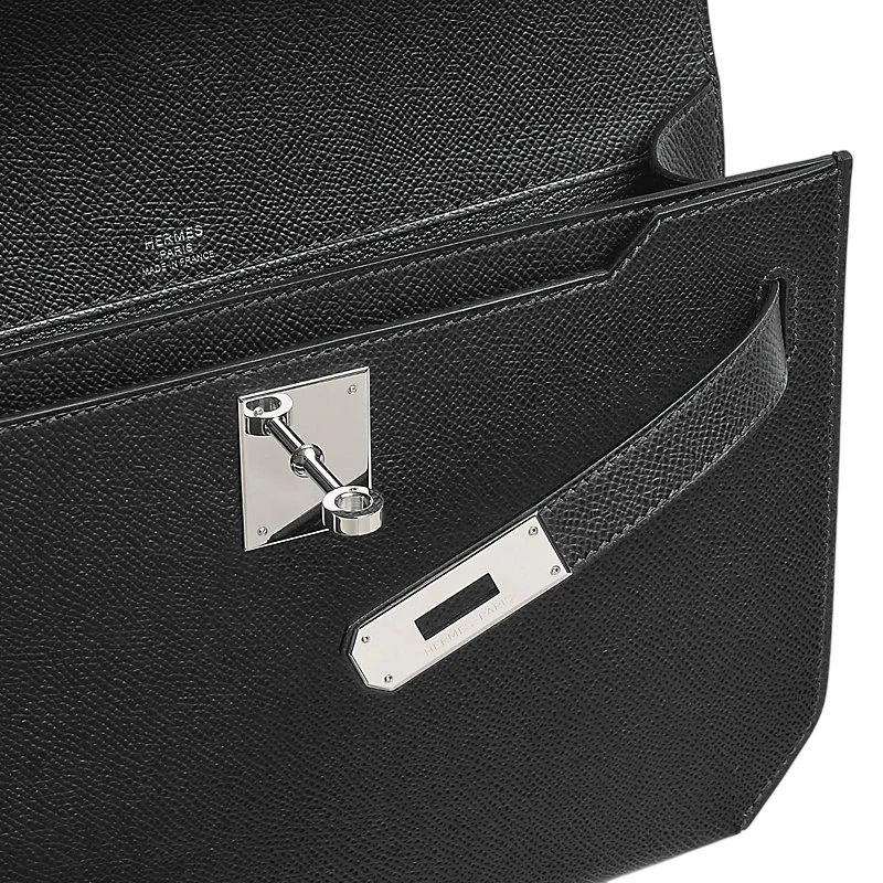 Hermès Kelly Pochette Depeches 25 Veau Epsom 89 Noir H078397CK89 4