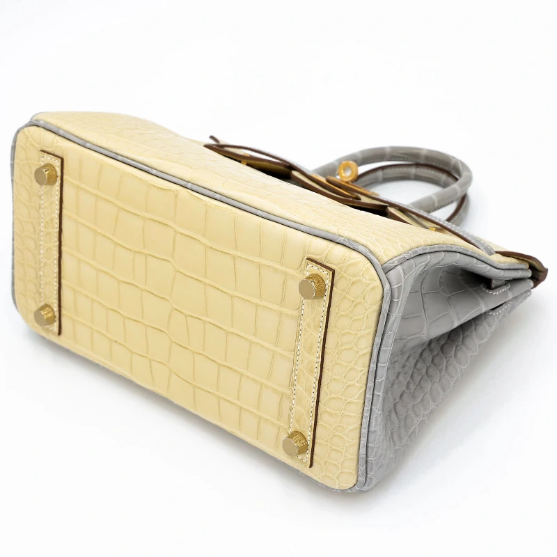 Hermès Birkin 25 HSS Vanille Gris Perle Matte Alligator BGHW B25AVGP 4