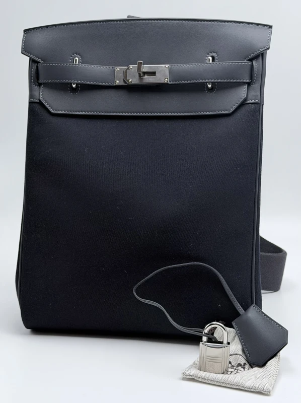 Hermès HAC A DOS 26 VEAU SWIFT/CANVAS BLUE MARINE/CABAN PHW HAC26BBN 5
