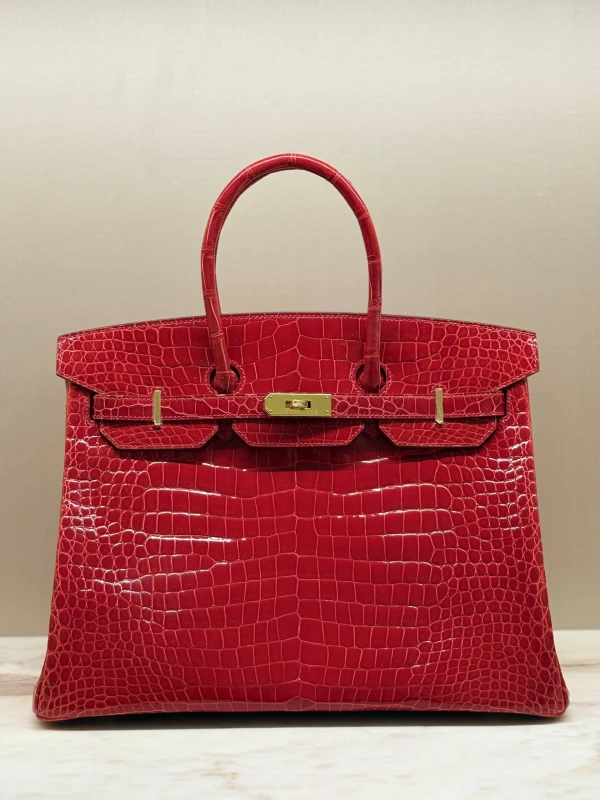 Hermès A SHINY BRAISE POROSUS CROCODILE BIRKIN 35 GHW B35braise 2