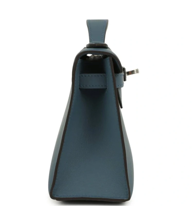 Hermès Pochette Kelly Mini Veau Swift Bleu Tempete H049417CK 3