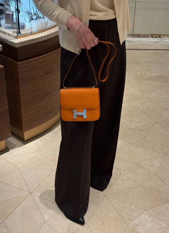 Hermès SAC CONSTANCE III MINI MIROIR VEAU EPSOM 93 ORANGE H083905CK 7