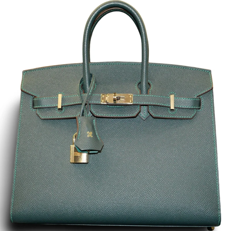 BIRKIN 25 VEAU EPSOM VERT CYPRES PHW
