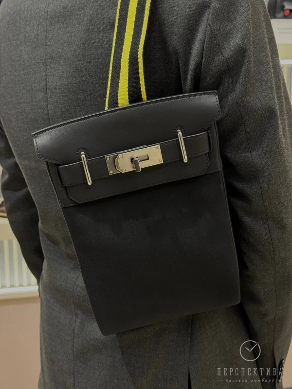 Hermès Hac a Dos PM backpack noir / new lime Woolycot / Swift H085316CKAA 2